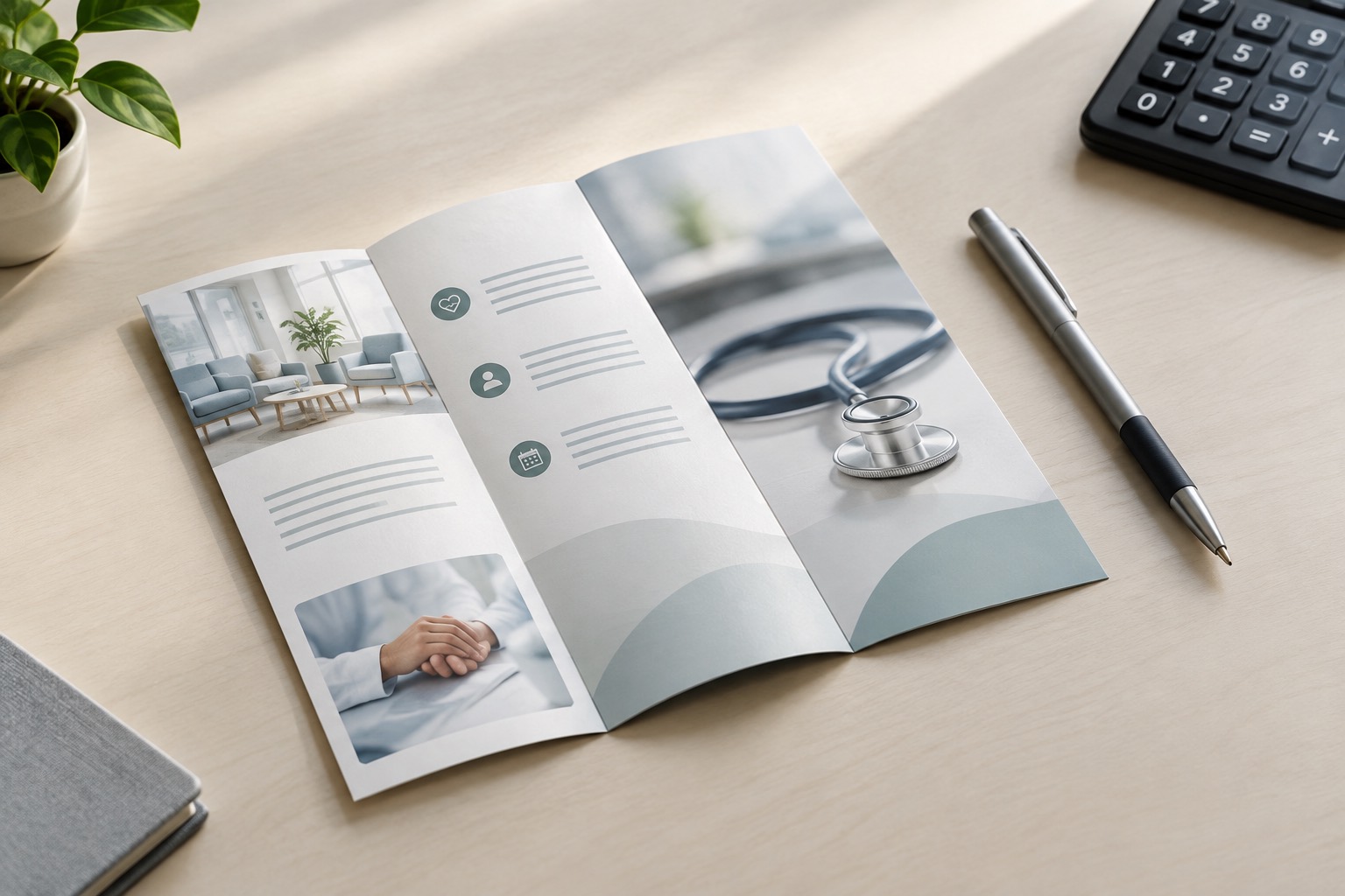 Clinic brochure showing a six session treatment package on a desk
